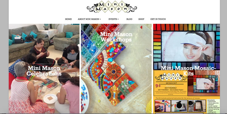 Mini Mason Mosaic Artists Website Design