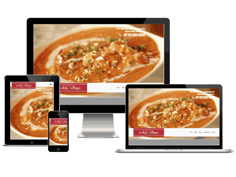 Web Design for Restaurants, The Great Indian Village, Website Design for Indian Restaurants, Indian Restaurant Web Design, Indian Restaurant Website Design