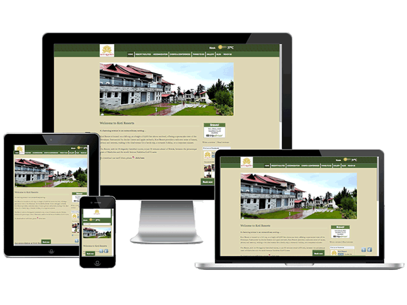 Koti Resorts Hotel Website Design, Online Marketing, Hotel Web Design