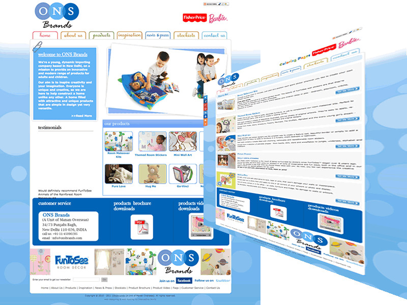 ONS Brands Kid Products Website Design Delhi