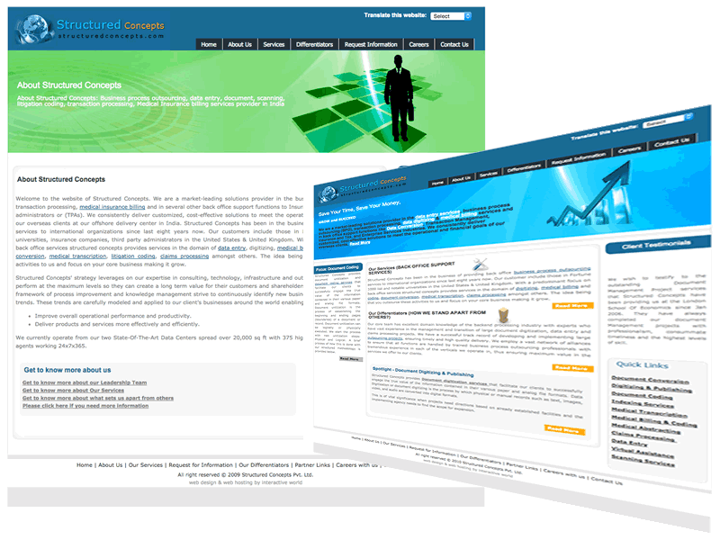 Structured Concepts Outsourcing Company Website Design | BPO Website Design